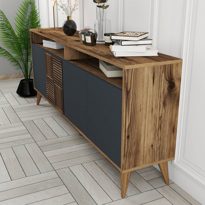 Hanah Home Milan Consola Nogal y Antracita